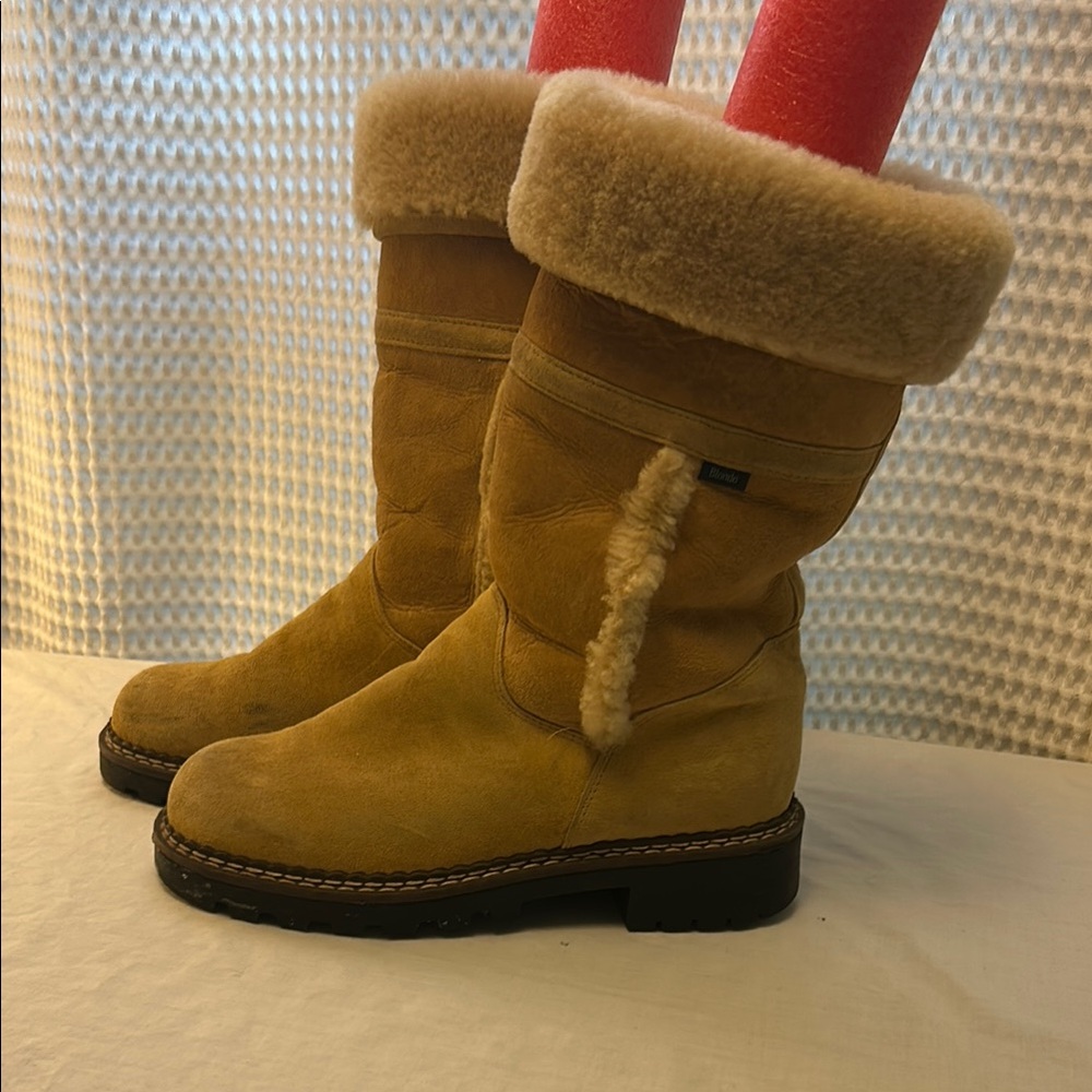 Blondo Tan Winter Rain Boots with Shearling Lining